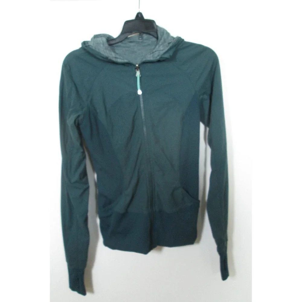Lululemon Jacket Size 4 Green In Flux Reversible Hooded Zip Up Fitted Activewear